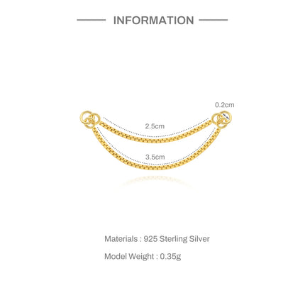 CANNER 1PC 925 Sterling Silver Chain Tassel Piercing Earrings Chain Charm Accessories For Woman Shiny Earring Fine Jewelry Gift
