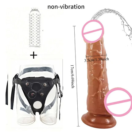 Realistic Vibration Squirting Dildos For Women Masturbation  Water Ejaculating Suction Cup Adult Anal Toy Sex Toy For Women 18+