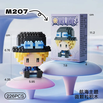 Anime Building Block One Luffy Nami Usopp Assembly Piece 3D Model Robin Franky Jinbe Sanji Mini Bricks Figure Toys For Gift