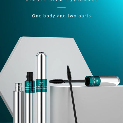 2in1 Double Ended 4D Silk Fiber Mascara Waterproof Volumizing Curling Silver Tube Eyelash Enhancer For Long Lasting Lashes