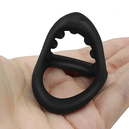 Silicone Penis Rings Cock Ring Erection Enhancing Triangular Penis Ring With Massage Beads Delayed Ejaculation Sex Toys For Men