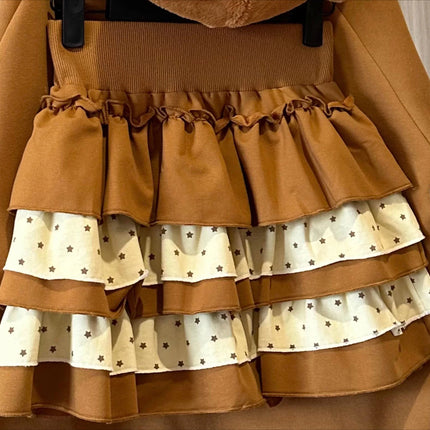 Original Japanese Style Soft Girl Hooded Rilakkuma Jacket for Women Cute Versatile Fleece Lined Thickened Sweatshirt