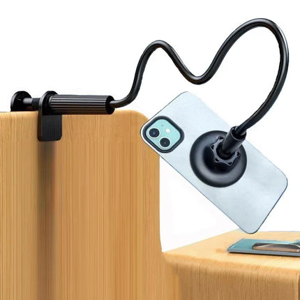 100CM Flexible Gooseneck Phone Holder, Foldable Hands-Free Clamp Stand for Bed, Desk, and Streaming, 360° Rotating Mobile Mount