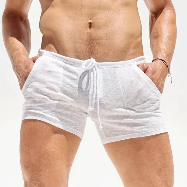 Summer Street Hip-hop Personality Interesting Printed Men Sports Pants New Selling White Breathable Casual Lace-up Men's Shorts