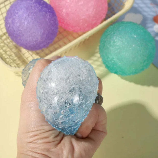 Ice Ball Maltose Squishy Toys Blue Mochi Sensory Fidget Toy Simulated Transparent Anti-Stress Slow-Rebound Decompression Toy