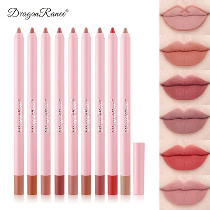 Waterproof Matte Lip Liner in Bean Paste Color, Lip Plumping Lipstick Pen, Foaming Pen, Non-Fading Lip Liner, Waterproof and Sweat-Proof, Long-Lasting Matte Lip Liner, One-Second Pouty Lip Lipstick Pen