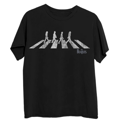 The Beatles Abbey Road Classic Cover Graphic T-Shirt Iconic Crosswalk Scene + Vintage Distressed Texture + Retro Music Fan Style