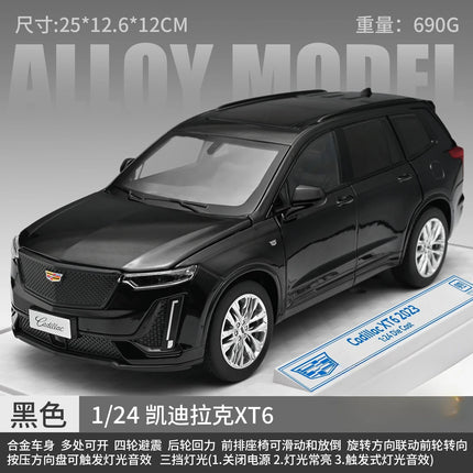 1:24 Cadillac XT6 Alloy Diecast Car Model, Pull Back with Light & Sound, 4S Store Display Ornament, Premium Gift for Boyfriend