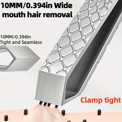 10mm Wide-Opening Stainless Steel Hair Remover and Epilator Ergonomic Handle Precision Large Opening for Men and Women