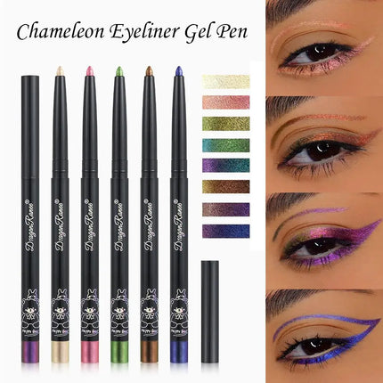 Glitter Aurora Eyeliner Pen Multi Chrome Eye Liner Lasting Shiny Metallic Eyeshadow Lying Silkworm Green Purple Makeup Pigment