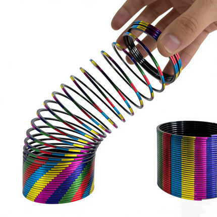 1/3/6pcs Cool Gradient Gold Foil Magic Rainbow Spring Toy for Kids & Adults, Educational Fidget Gift