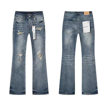2026 RTA Men's Slim Fit Jeans Collection Distressed Ripped Paint Splatter Studded Patch Vintage Washed Streetwear Fashion Pants