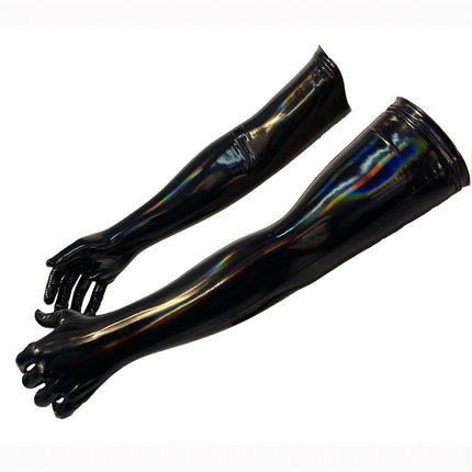 High Elastic Sexy PU Faux Leather Long Gloves Shiny Party Evening Dance Gloves Halloween Cosplay Accessories Punk Street Mittens
