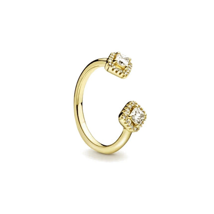 18K Gold Plated 925 Sterling Silver Flowers And Leaves Disc-shaped Ring 6 7 8 9 Rings Wedding Fashion Fine Luxury Jewelry Women