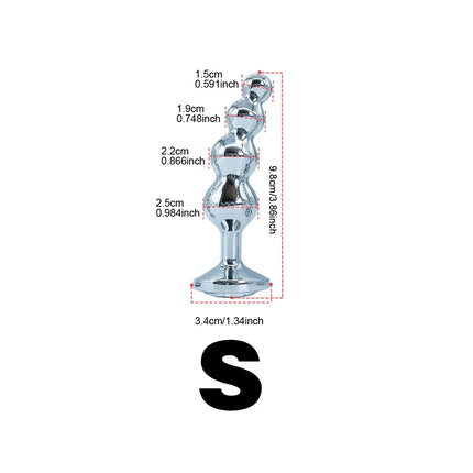 2 sizes Four ball metal pull bead anal plug gem base anal plug g-spot massage sexual health adult sex sex toys
