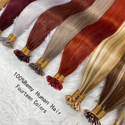 Flat Tip Human Hair Extension Remy Hair 1g/s 18-28 inch Real Remy Silky Straight Black Brown Pre Bonded Keratin Fusion Hair