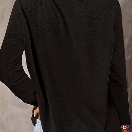 Pink Love Letter Lip Print T-shirt Long Sleeve Crew Women's Autumn Winter Long-sleeved Black T-shirt Loose Comfortable