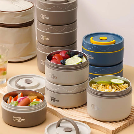 3pcs microwave portable insulated food container lunch box stainless steel bento box insulated leak proof hot lunch bag set