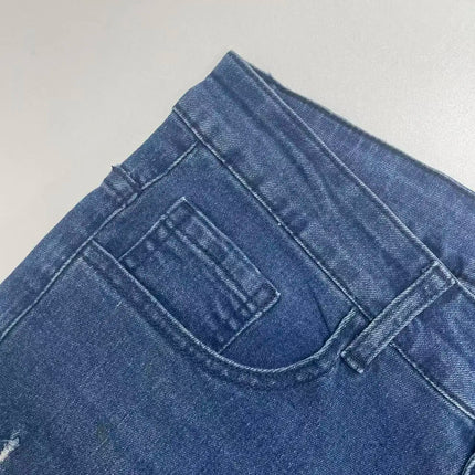 Men's Slim Fit Stretch Denim Jeans with Ripped Detail & Contrast Stitching, Fashion Streetwear Casual Trousers for Daily Wear