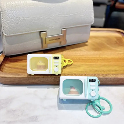 LED Appliance Charm Simulation Microwave Keychain  - Cute Mini Light-Up Kitchen Toy Funny Gift for Food Lovers