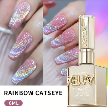 15ML Rainbow Cat Eye Nail Polish Gel Phototherapeutic Gel Soak Off Nail Magnetic Gel Polish Nail Art DlY For Salon At Home