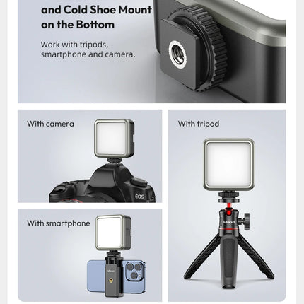 Ulanzi VL49 RGB Camera Light LED Video 2500K-9000K 800LUX Magnetic Mini Fill Light 3 Cold Shoe 2000mAh Type-C for Youtube