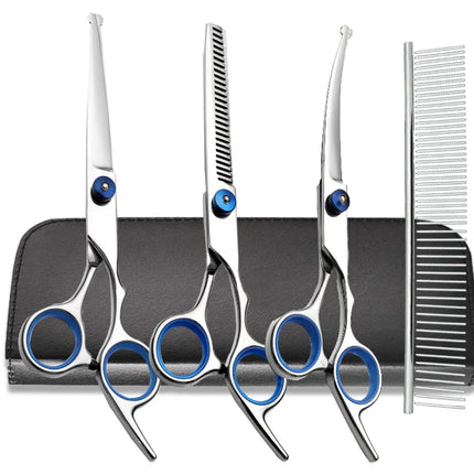 Pet Grooming Scissors with Round Head Safe and Precise Professional-Stainless Steel Dog Hair Shears for Effortless Trimming