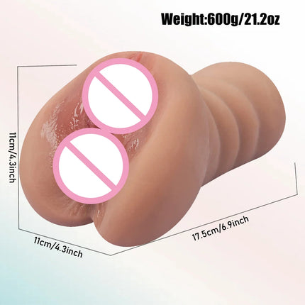 Male Masturbator 2 In 1 Realistic Artificial Vagina Sex Toys For Men Pocket Pussy Blowjob Masturbation Cup Adults Sex Tool 18+