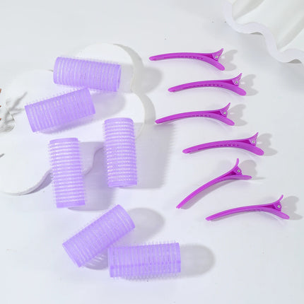 12pcs/set air bar curling iron tube self-adhesive magic roll and bangs hair clip curling styling tool  Special for real hair wig