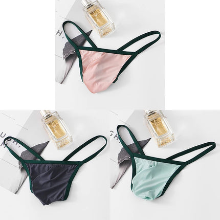 Low Waist Breathable G-Strings & Thongs for Men Sexy and Quick-drying T-back Underwear