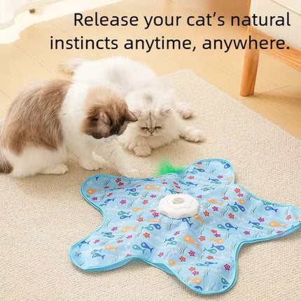 Type-C Rechargeable Automatic Cat Toy Motion Activated Hide & Seek Bird Chirping Toy Interactive Feather Teaser for Kittens