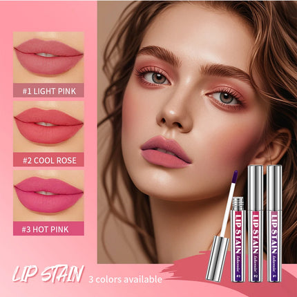 Lip Stain Blading Peel Off and Reveal Kit Long Lasting 3pcs Rose Waterproof Pink Lip Tint Transfer Proof Natural Lip Stain Kit