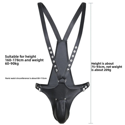 BDSM Men PU Leather Chest Harness Body Suit Bondage Slave Restraint Adult Sex Toy for Men Gay Fetish Role Play Gear