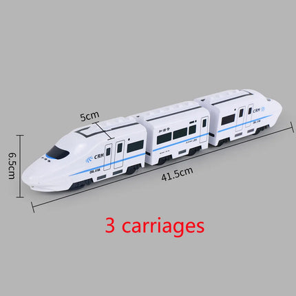 Kids DIY Simulation High Speed Railway Train Toy Car Electric Sound Light Model Train Educational Toys for Boys Girls Gift