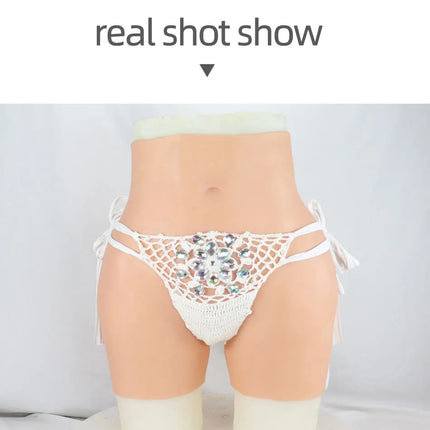 YUERUGOU K-P Men Silicone Fake Vagina Pants Sexy Butt Shemale Cosplay Crossdresser Drag Queen Hip Enhancer Pants 6 Colors