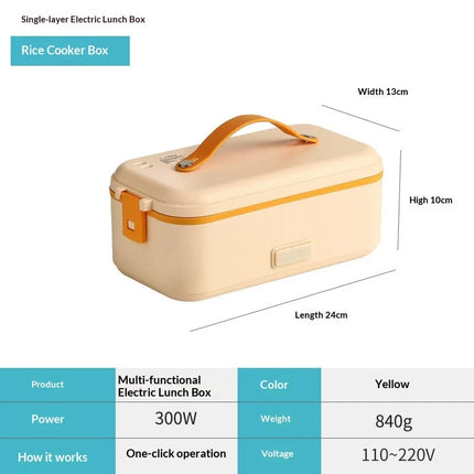 Hot Selling Stainless Steel Portable Electric Heating Lunch Box With Auto Warming Function for Office Travel and Camping Use
