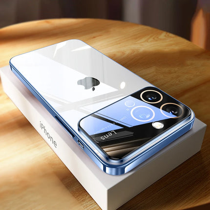 Luxury Plating Clear Hard PC Glass Lens Camera Protection Case For iPhone 17 Pro Max 16 15 13 11 12 14 Transparent Bumper Cover