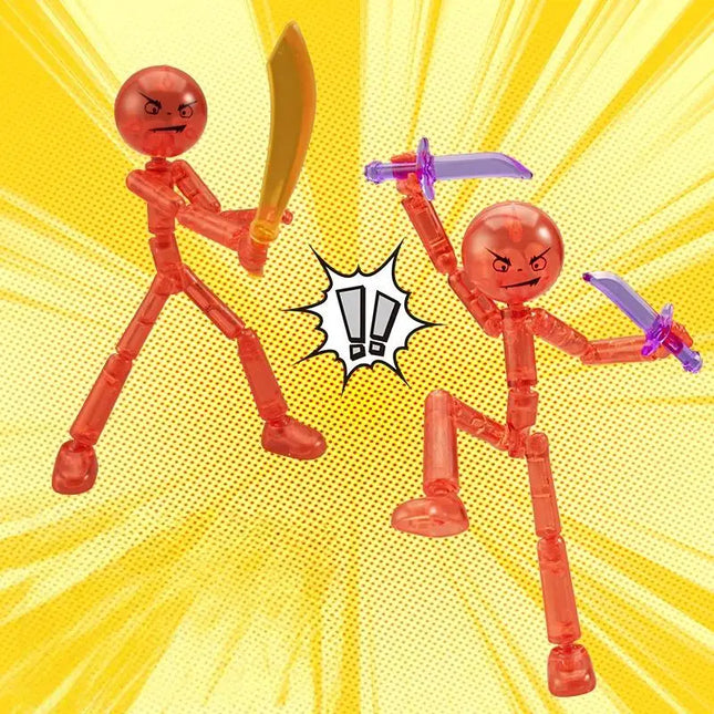1 Set Movable 3D Printing Mannequin Novelty Action Figure Stickman Assembled Robot Multi-jointed Stickman Toy