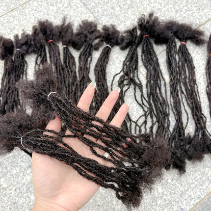 0.2cm Handmade Inter Loc Extension Sisterlocks 100% Human Hair Permanent Micro Locs Extensions Natural Looking Soft Dreadlock