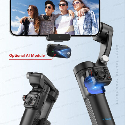 M02 New 3-Axis Handheld Gimbal Stabilizer for Smartphone with Wireless Remote for iPhone Android Phone Face Tracking Tiktok Vlog