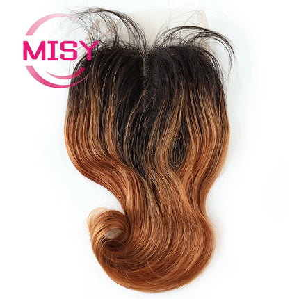 Curly Human Hair Closure Brazilian Hair Weave Curly / Body Wave T Part Lace Closure Only Middle Part