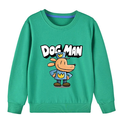 Dogman Kids Sweatshirt Autumn Children Funny Cartoon Dog Man Long Sleeve Tops Boys Anime Fashion Hoodie Girl Casual Clothes