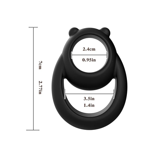 New 1Pc Silicone Penis Ring Bear Cock Ring Dick Scrotum Ball Stretcher Erection Cockring Ejaculation Delay Sex Toys For Men