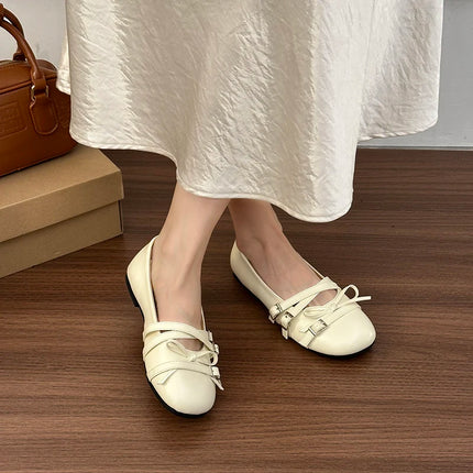 Silver Women Ballet Flats Comfortable Round Toe Shallow Shoes 2026 New Spring Autumn Vintage Ladies Dress Mary Jane Shoes