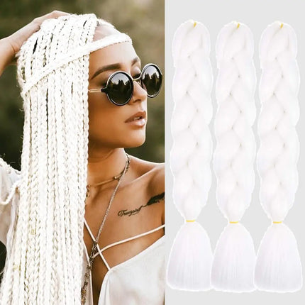 Synthetic African Braided Ombre Braiding Hair Braid Hair Extensions 3Pcs Pre Stretched High Temperature Crochet Braiding Hair