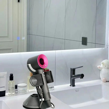 Hair Dryer Holder Stand - Upgraded Black Stand Stores 5 Attachments Attachments Counter Storage Rack for Dyson