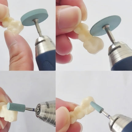 5PCSDental Diamond Poloshing for Zirconia Medium Deatal Lab Grinding Ceramics Crowns Polisher Stone Burs