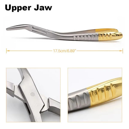 Dental Root Tweezers Curved Maxillary Dental Residual Root Extracting Forceps for Teeth Removal Dental Tools