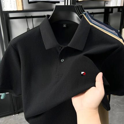 100% cotton high-quality brand short-sleeve polo shirt for men, new trend, embroidered, summer breathable, comfortable, casual lapel T-shirt