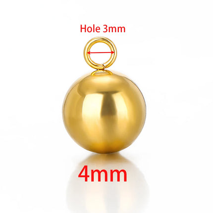 20pcs Stainless Steel Solid Ball Beads Charms Pendants for Necklaces Making DIY Jewelry Earrings Bracelets Findings Wholesale